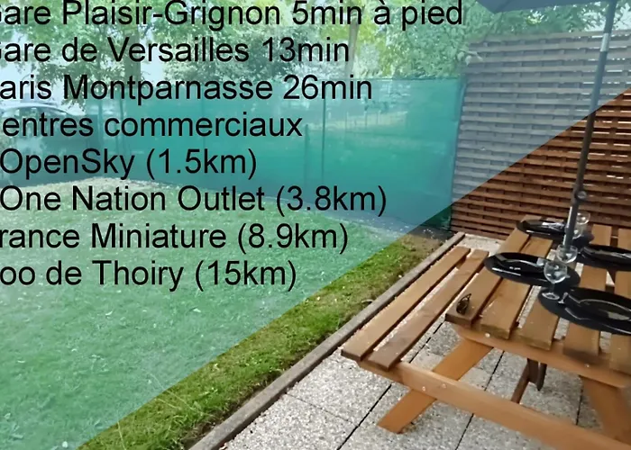 Detente & Jardin By Beds4Wanderlust - Charmant T2 Avec Jardin - Gare Plaisir-Grignon, Versailles 20Km